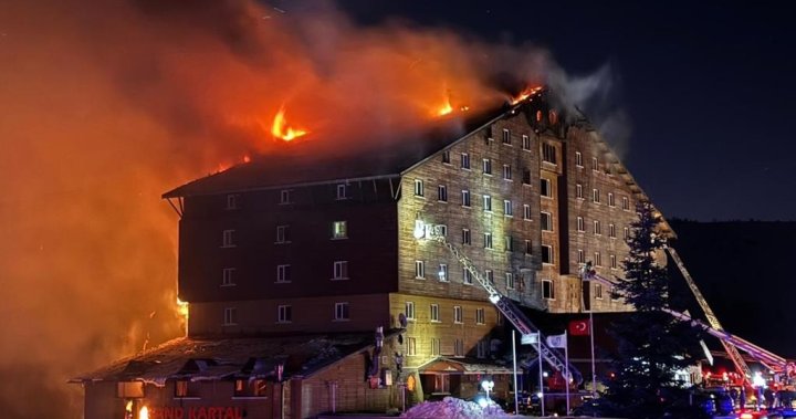 Dozens dead after raging night fire at ski hotel in Turkey – National | Globalnews.ca