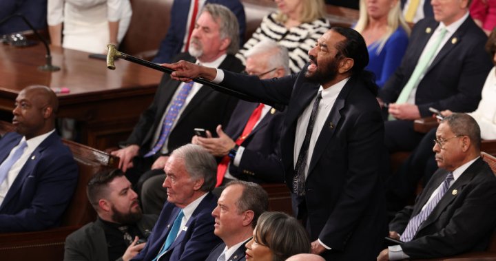 ‘This is not normal’: Acts of protest at Donald Trump’s address – National | Globalnews.ca