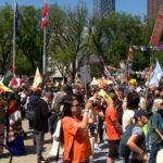 Hundreds of protesters rally in downtown Calgary ahead of G7 summit  | Globalnews.ca