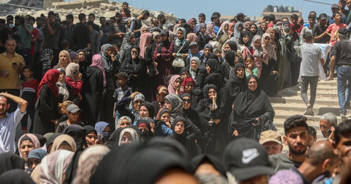 20 Palestinians killed in Gaza aid site stampede, Israel-backed group says – National | Globalnews.ca