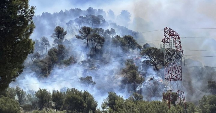 Marseille airport runway closed, flights suspended amid wildfires in France – National | Globalnews.ca