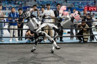 Robots box, sprint and stumble in first-ever World Humanoid Robot Games – National | Globalnews.ca